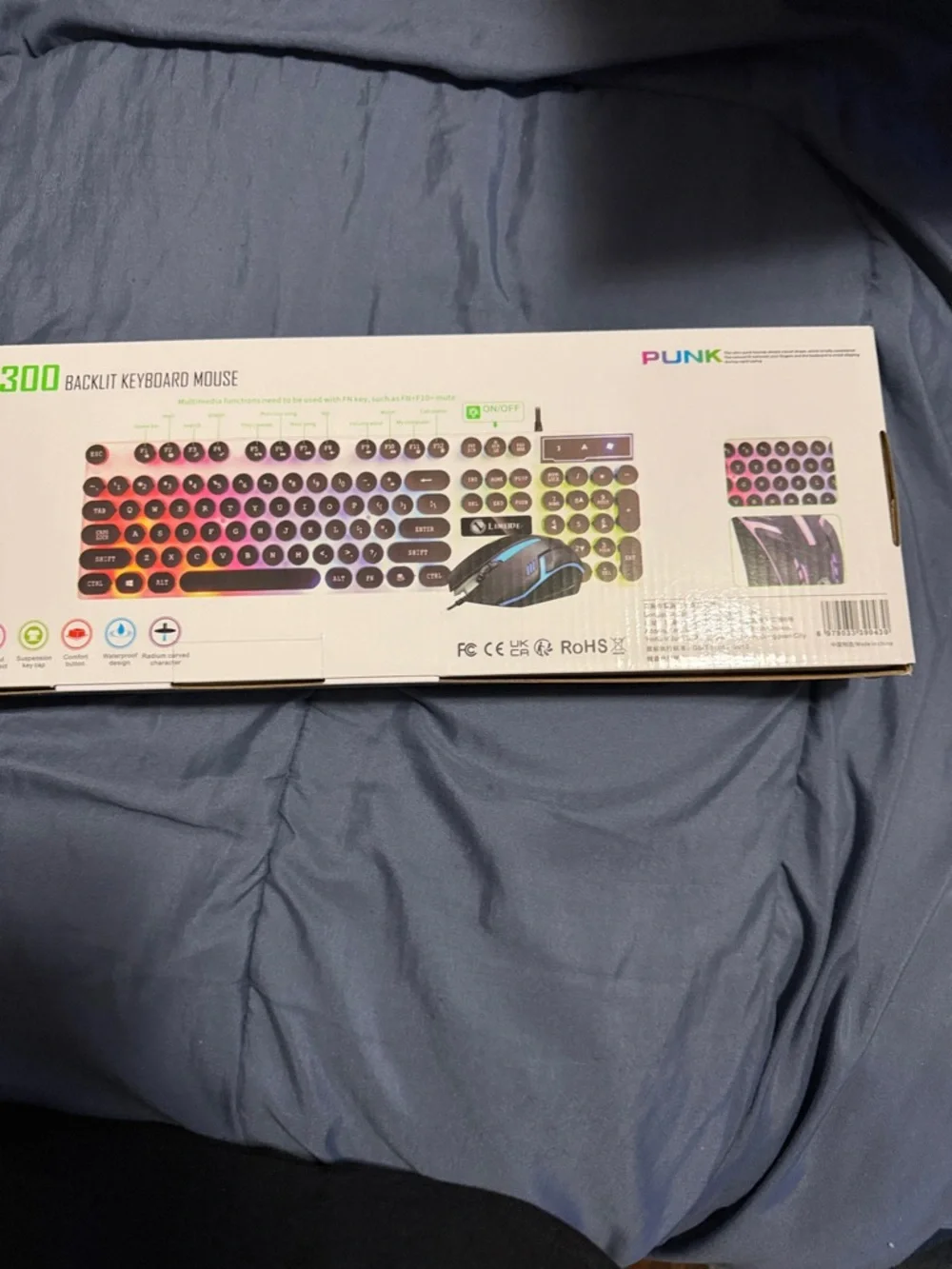 GTX300 Pink Rainbow Backlit Keyboard & Mouse Combo